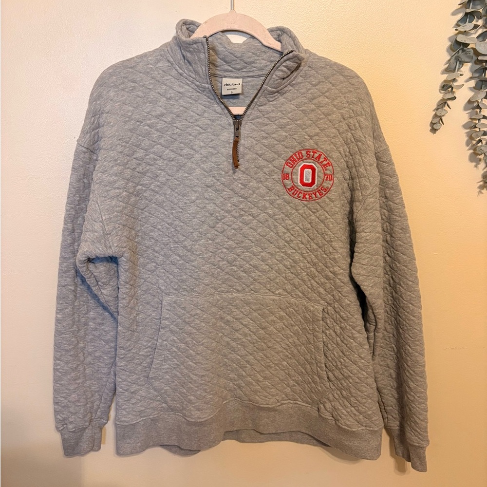 Gray Quilted Women's Zip Up OSU